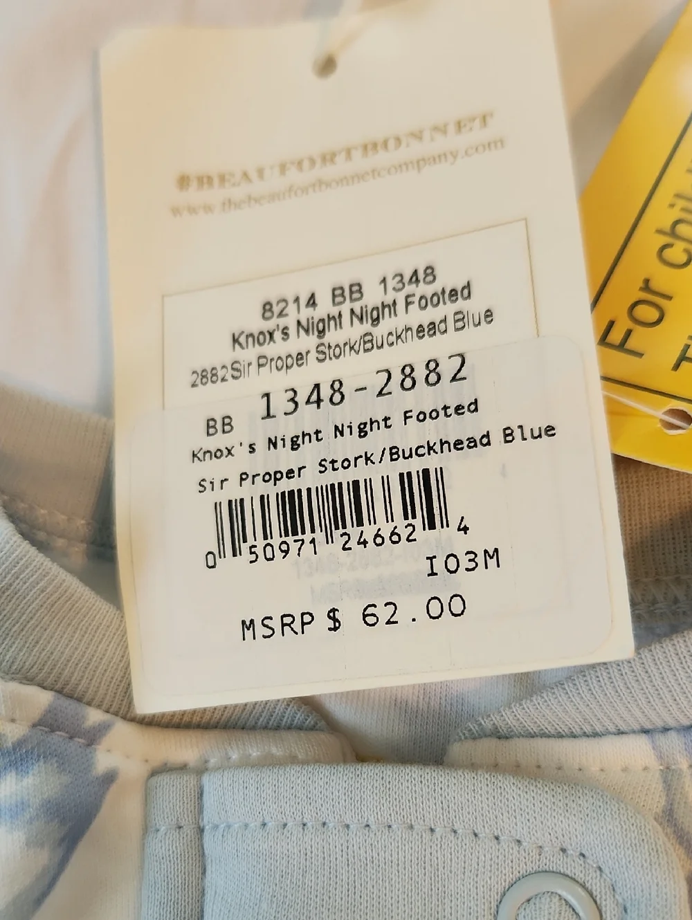 The Beaufort Bonnet Company White Footed One-Piece with Blue Pelican Print
